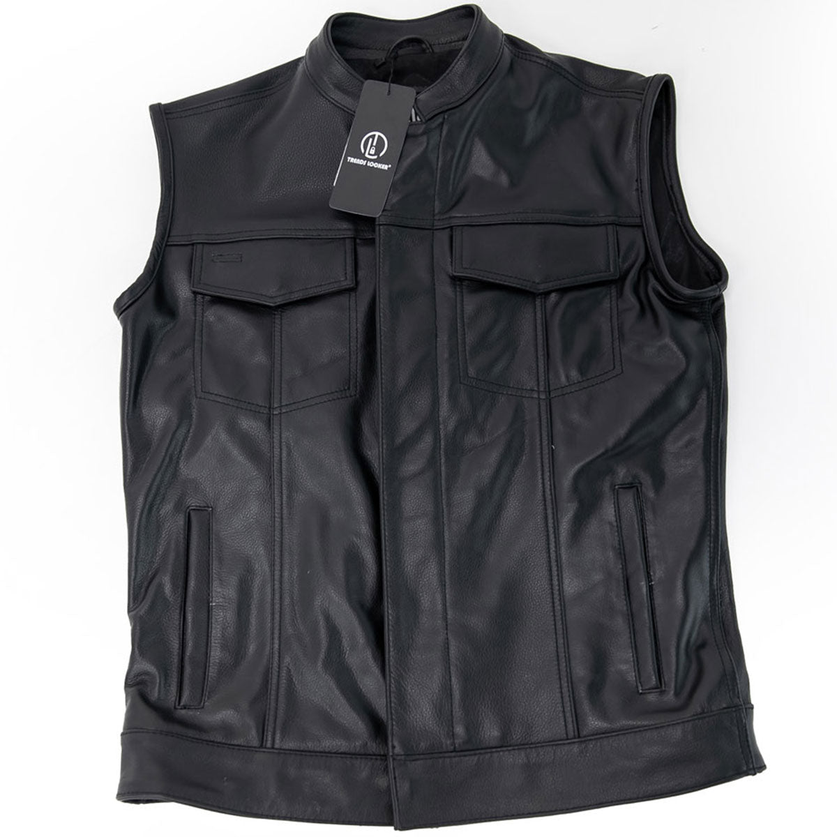 Son of Anarchy Black Leather Vest Waistcoat Gilet