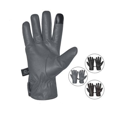 Genuine Leather Gloves Goatskin Winter Snow Cold Weather Touchscreen Wool Lining