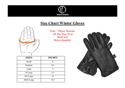 Touchscreen Winter Goat Leather Gloves