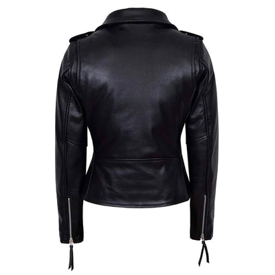 Perfecto Biker Black Leather Jacket Marlon Brando Style